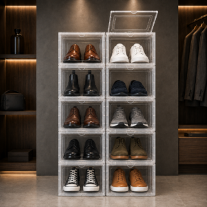10-Pack Transparent Men's Shoe Box