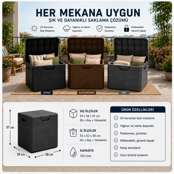 Multi-Purpose Wood-Patterned Plastic Storage Chest