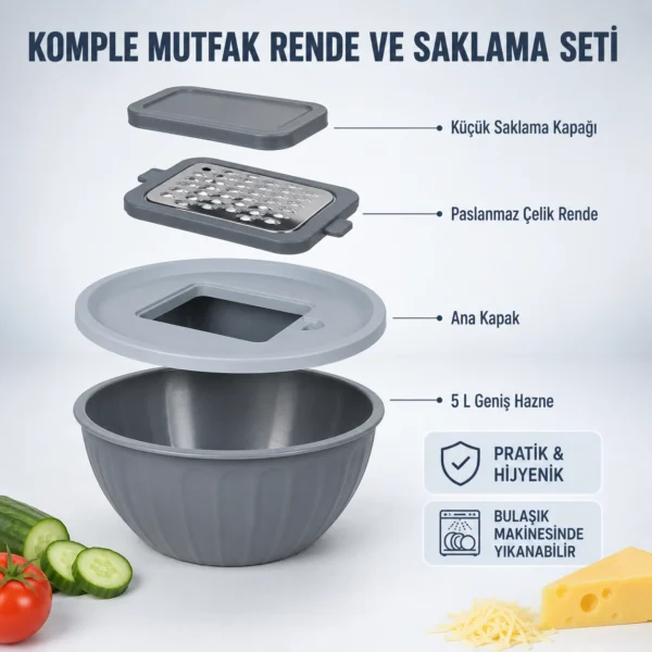 Rika Garden Blue-Brown 2-Piece Multifunctional Kitchen Grater